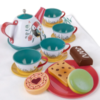 Hape Игровой набор "Делюкс комплект" игрушечной посуды и еды в чемоданчике Время чаепития