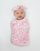 SwaddleDesigns Набор пеленок SwaddleDuo - Mama & Baby Chickies + Chevron, Pink