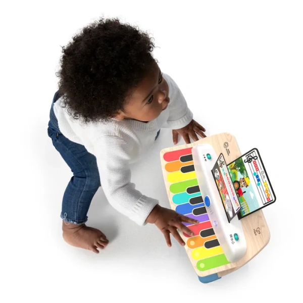 Hape Музыкальная игрушка для малышей Пианино, 11 клавиш, сенсорное, бежевое