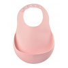 Beaba Детский нагрудник силиконовый BAVOIR SILICONE - OLD PINK