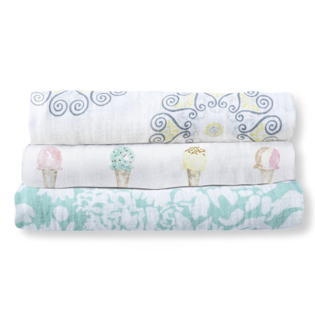 SwaddleDesigns Набор пеленок маркизет SwaddleLite - Summer Fun