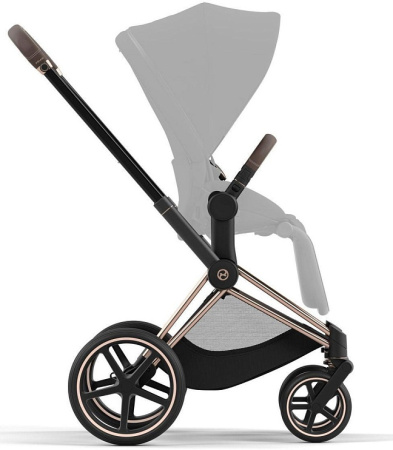 Cybex Детская коляска Priam IV Chrome Brown 2 в 1 Mirage Grey + спальный блок Lux Carry Cot