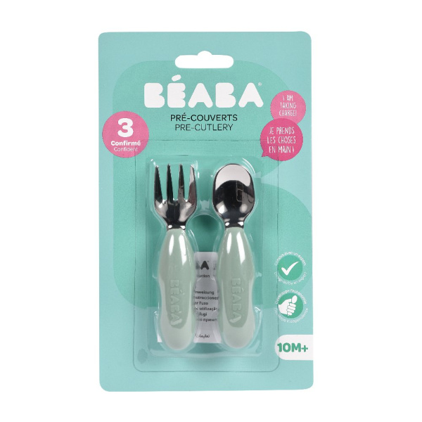 Beaba Набор из 2 столовых приборов из нержавеющей стали: LOT 2 PRE-COUVERTS INOX