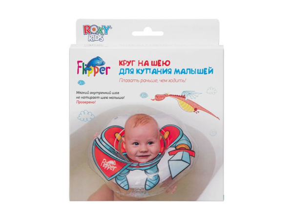 Roxy Kids Надувной круг на шею для купания малышей Flipper 0+