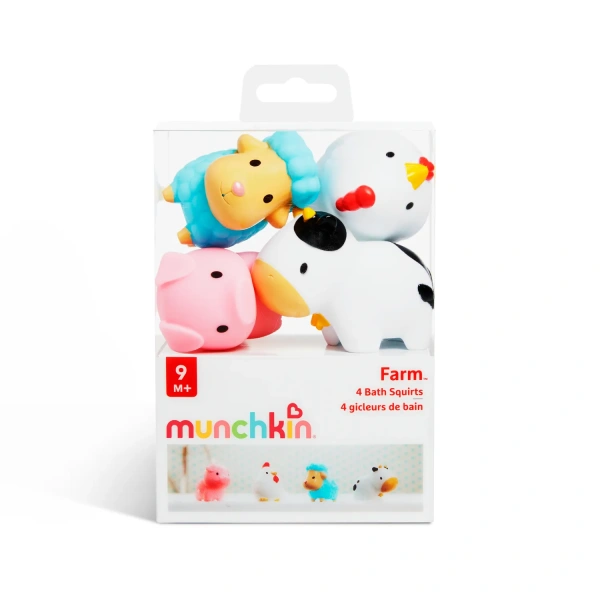 Munchkin Игрушки для ванны брызгалки Farm животные 4 шт от 9 мес