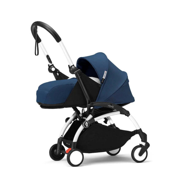 Stokke YOYO³ коляска универсальная 2 в 1 с мягкой люлькой Newborn Pack White/Air France Blue