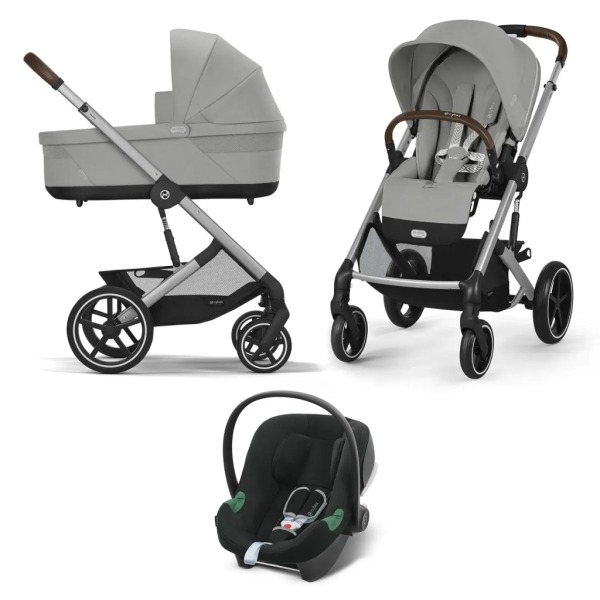 Cybex Детская коляска Balios S Lux SLV 3-в-1 c дождевиками Stone Grey