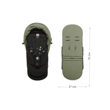Stokke YOYO³ 2 в 1 White/Olive с мягкой люлькой для новорождённого