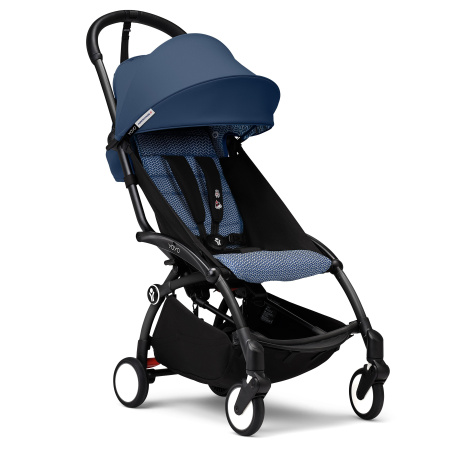 Stokke YOYO3 коляска универсальная 2в1 с мягкой люлькой Black/Air France