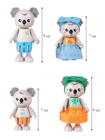 Hape Игрушки фигурки животных Семья коал, 12 предметов в наборе 