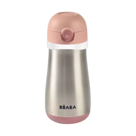 Beaba Поильник термос GOURDE INOX + ANSE 350ML (Beaba Поильник термос GOURDE INOX + ANSE 350ML -  OLD PINK)