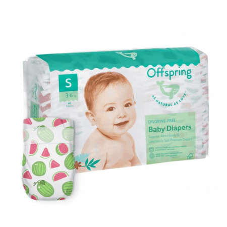 Offspring подгузники, S 3-6 кг. 48 шт. - Арбузы