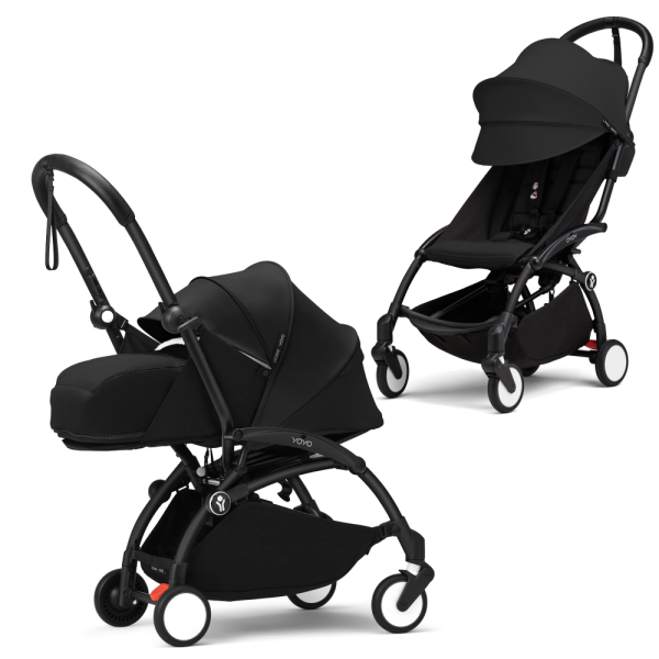 Stokke YOYO3 коляска универсальная 2в1 с мягкой люлькой Black/Black