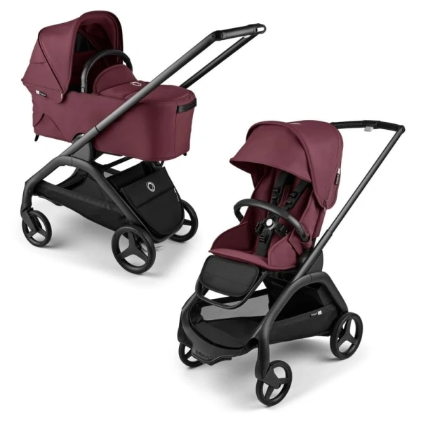 Bugaboo Коляска универсальная 2в1 Dragonfly BLACK/DARK CHERRY-DARK CHERRY
