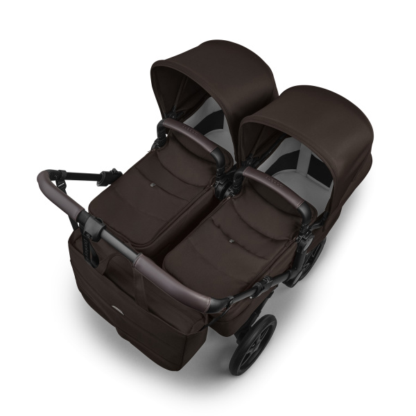 Bugaboo Коляска для двойни Donkey 6 Twin, BLACK/COCOA BROWN-COCOA BROWN