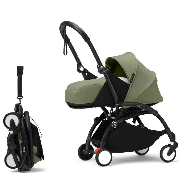 Stokke YOYO3 коляска универсальная 2в1 с мягкой люлькой Black/Olive