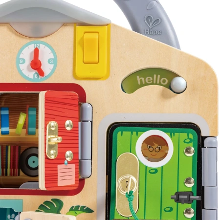 Hape Игрушка развивающая Бизиборд "Тайные комнаты"