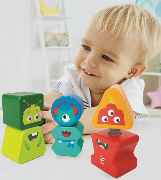 Hape Развивающий набор Конструктор цветной, Закручивающиеся монстрики