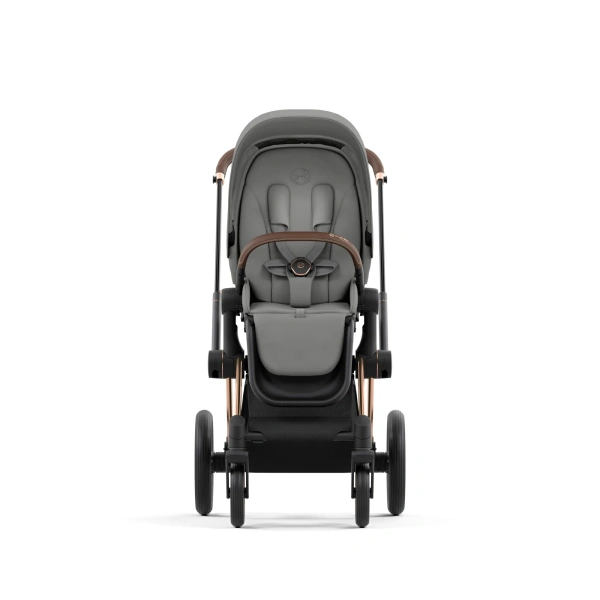 Cybex Детская коляска Priam IV Rosegold 2-в-1 Mirage Grey + спальный блок Lux Carry Cot