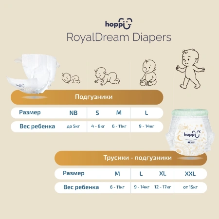 Hoppi Royaldream детские подгузники