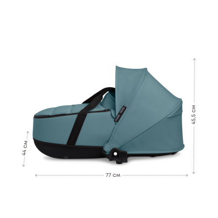 Stokke YOYO³ с чёрной рамой и бирюзовым текстилем Aqua