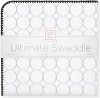 SwaddleDesigns Фланелевая пеленка для новорожденного - Sterling Mod Circles on White with Black T.