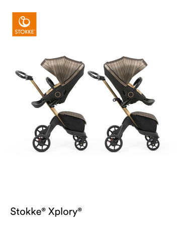 Stokke Коляска Xplory X с прогулочным блоком - Gold Black
