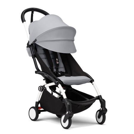 Stokke YOYO3 White Stone белая рама и серый прогулочный блок