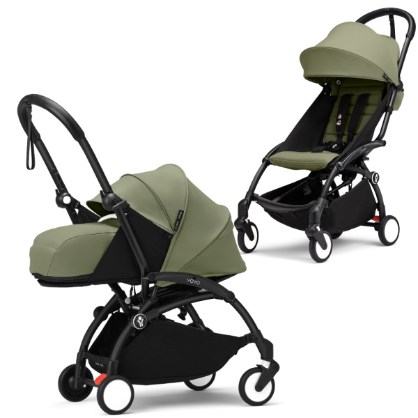 Stokke YOYO3 коляска универсальная 2в1 с мягкой люлькой Black/Olive