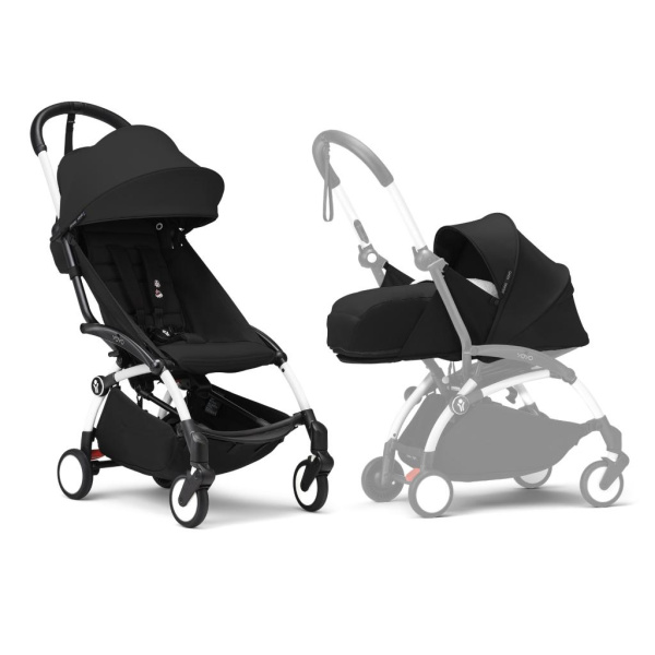 Stokke YOYO3 коляска универсальная 2в1 с мягкой люлькой White/Black