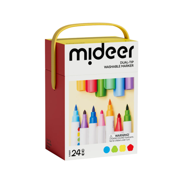 Mideer Двухсторонние смываемые маркеры – 24 цвета