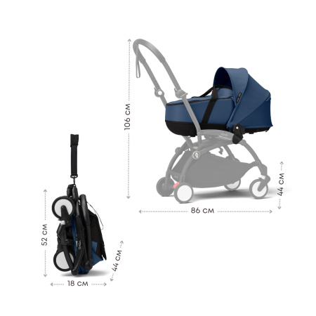 Stokke YOYO³ 2 в 1 Black/Air France с каркасной люлькой Bassinet