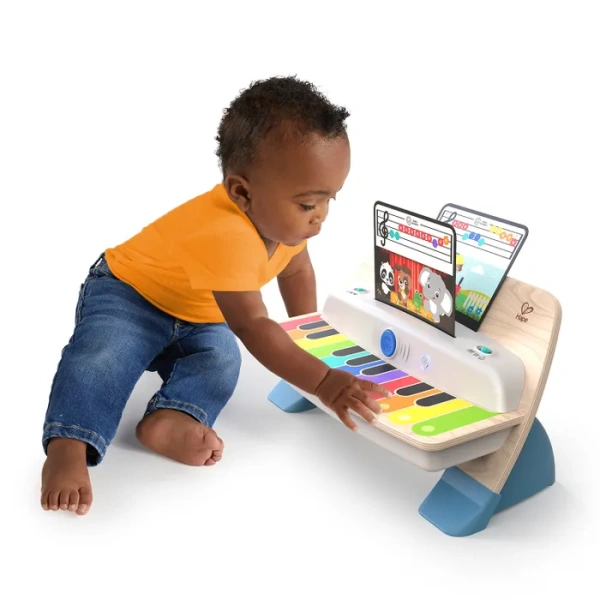 Hape Музыкальная игрушка для малышей Пианино, 11 клавиш, сенсорное, бежевое