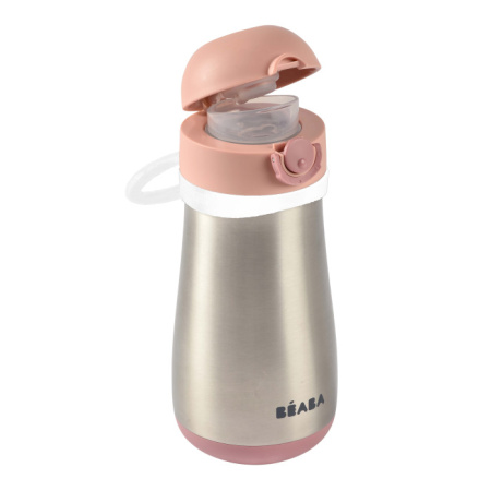 Beaba Поильник термос GOURDE INOX + ANSE 350ML (Beaba Поильник термос GOURDE INOX + ANSE 350ML -  OLD PINK)