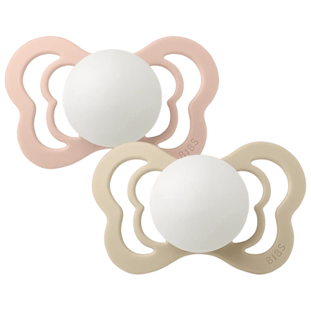 BIBS Набор пустышек Couture Latex 0-6 месяцев 2шт. - Blush Glow/Vanilla Glow