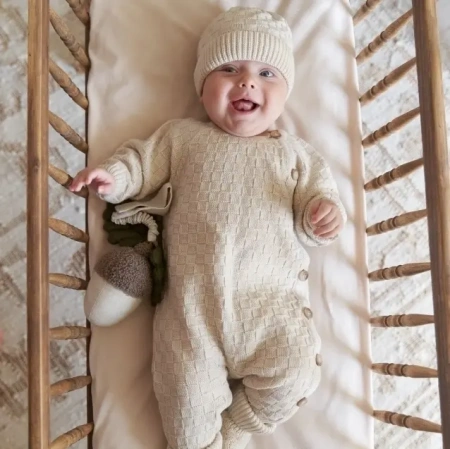 Loomknits Комбинезон детский из шерсти мериноса Кремовый 