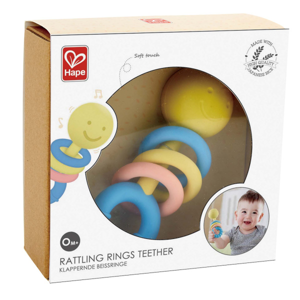 Hape Игрушка для малышей прорезыватель/погремушка Улыбка