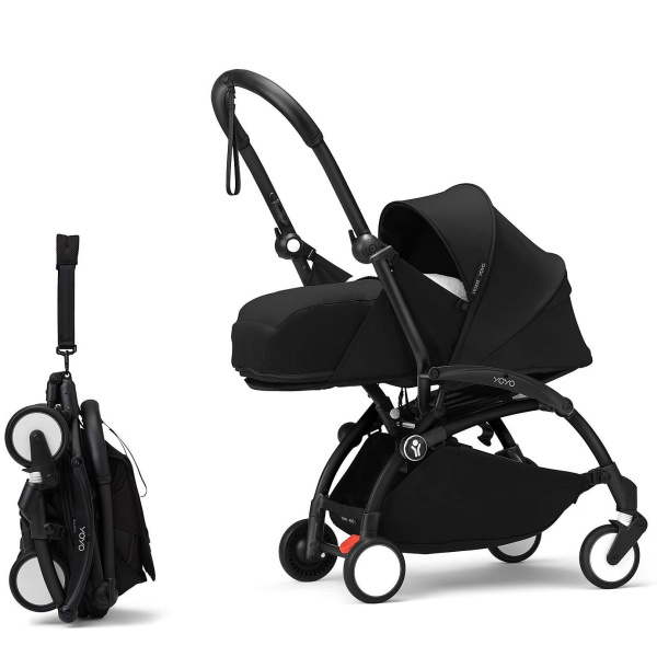 Stokke YOYO3 коляска универсальная 2в1 с мягкой люлькой Black/Black