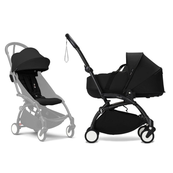 Stokke YOYO3 коляска универсальная 2в1 с каркасной люлькой bassinet Black/Black
