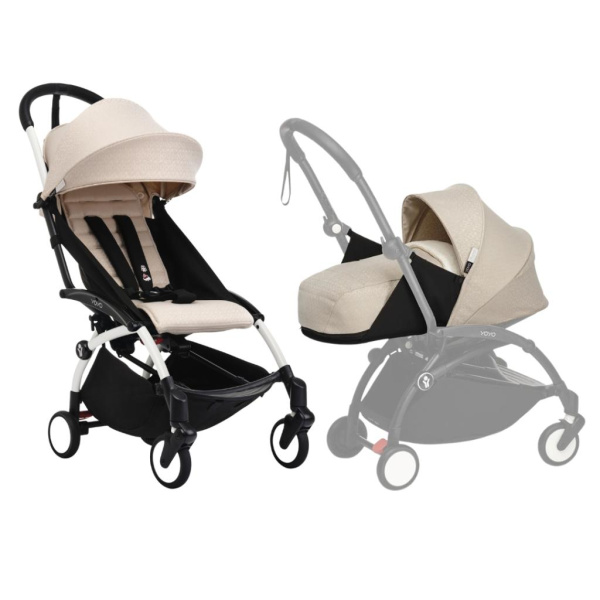 Stokke YOYO3 коляска универсальная 2в1 с мягкой люлькой White/Bonpoint