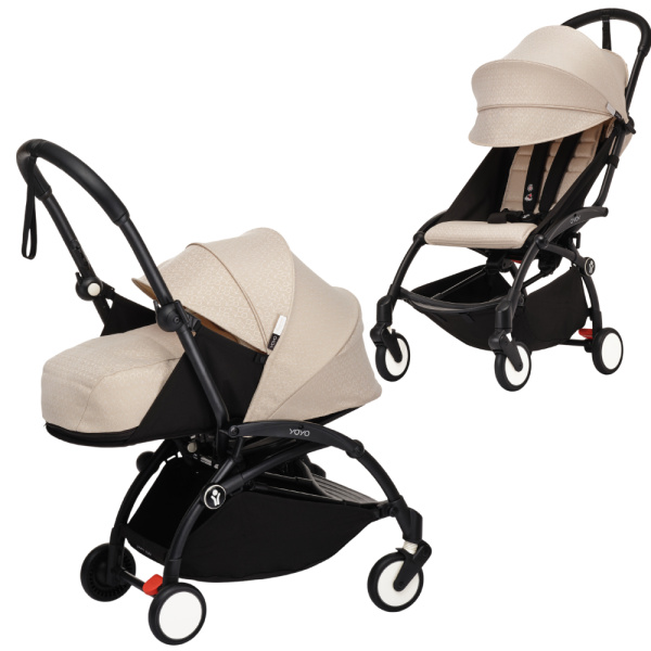 Stokke YOYO3 коляска универсальная 2в1 с мягкой люлькой Black/Bonpoint
