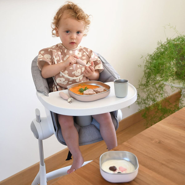 Beaba Stainless Meal Set Coton Candy — набор детской посуды из нержавеющей стали