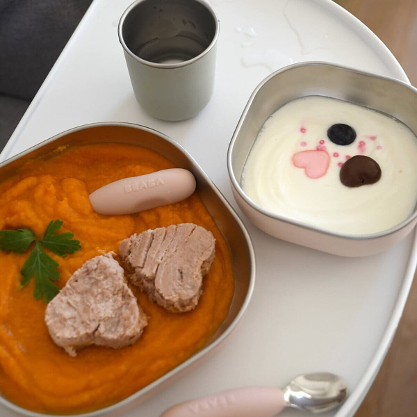Beaba Stainless Meal Set Coton Candy — набор детской посуды из нержавеющей стали