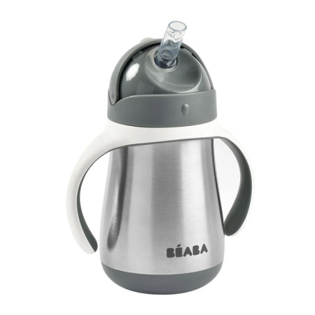 Beaba Поильник термос TASSE PAILLE INOX 250 ML. (Beaba Поильник термос TASSE PAILLE INOX 250 ML. -  MINERAL GREY)