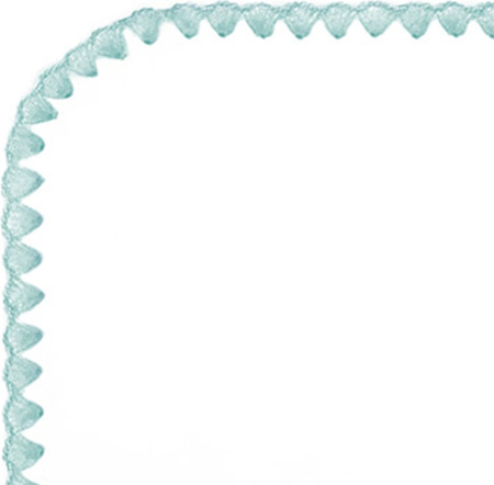 SwaddleDesigns Фланелевая пеленка для новорожденного - White with SeaCrystal Pastel Trim