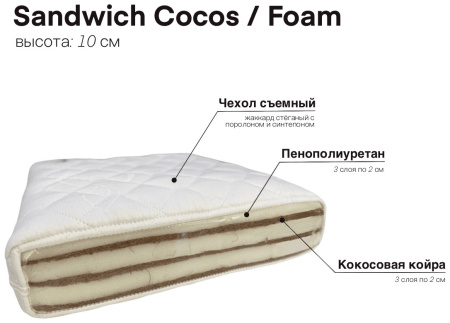 АМФ Матрац Sandwich Cocos/Foam Kids 117*57