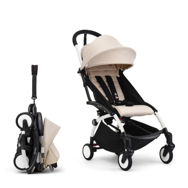 Stokke YOYO³ коляска универсальная 2 в 1 с мягкой люлькой Newborn Pack White/Bonpoint Beige
