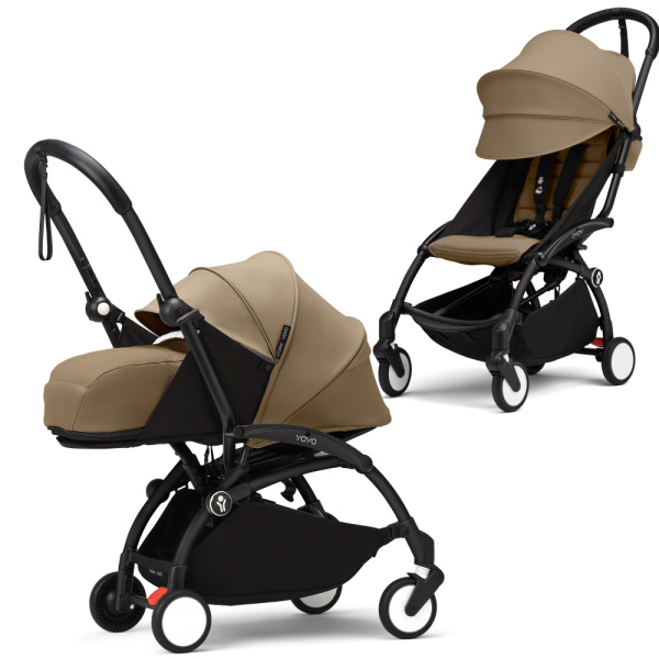 Stokke YOYO3 коляска универсальная 2в1 с мягкой люлькой Black/Toffee