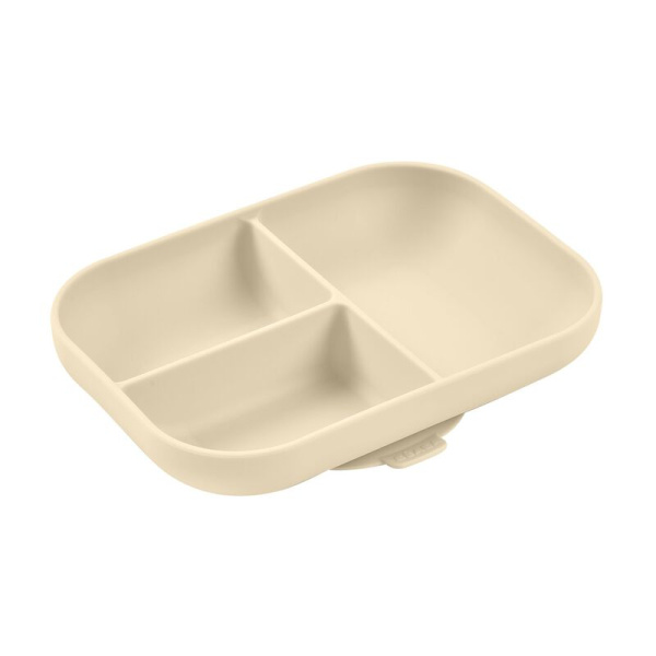 Beaba Тарелка силиконовая трехсекционная с присоской CLAY DIVIDED SILICONE PLATE, CLAY