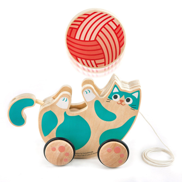 Hape Игрушка для малышей каталка/погремушка Игривый котенок